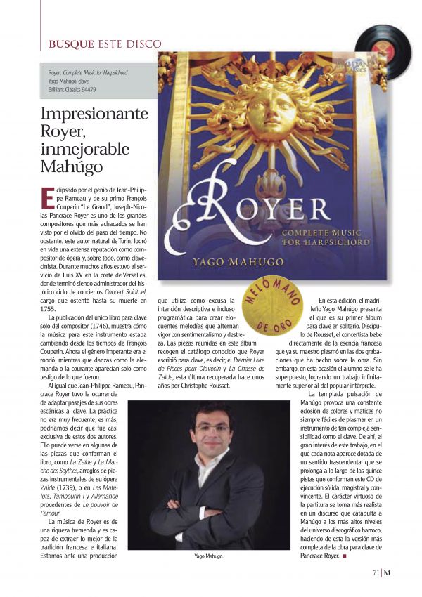 impresionante Royer. Inmejorable Mahugo